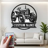 Custom Tractor Led Light Metal Wall Art Personalized Farmer Gift Rustic Farmhouse Decor for Barn or Garage