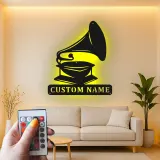 Insegna in metallo LED personalizzata per amante della musica, regalo in stile vintage per la casa 1