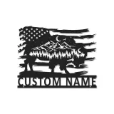 Custom Buffalo American Flag Led Light Metal Wall Art Unique Gift for Nature Lovers Rustic Living Room Decor