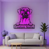 Custom Mastiff Led Light Metal Wall Art Personalized Dog Lover Gift Living Room Pet Decor 4