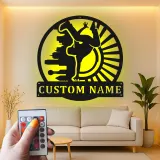 Décoration murale en métal personnalisée avec rétroéclairage LED de breakdance - Cadeau personnalisé pour les danseurs, décoration de studio de danse urbaine