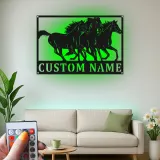 LED Horse Metal Sign | Custom Equestrian Wall Art for Ranch & Stable | Personalized Horse Lover Gift