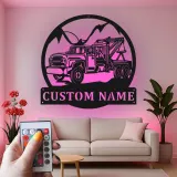 Personalisierte Abschleppwagen LED-Leuchtschilder | Individuelle Metall-Wandkunst für die Garage | Retro Mechaniker Geschenk | Vintage Garage Dekor