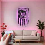 Cartel de metal LED personalizado para cesta de disc golf, regalo personalizado para disc golfers, decoración de sala de juegos