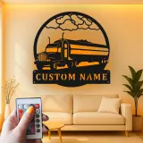 Cartel de metal LED personalizado para camiones, regalo para camioneros, decoración de garaje u oficina