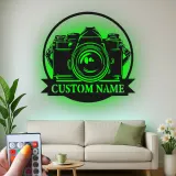 Insegna in metallo LED Camera personalizzata regalo per fotografi decorazione per studio per amanti della fotografia