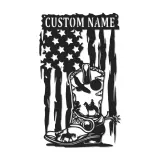 Personalisierte Cowboy-Stiefel LED-Metall-Wandkunst – Western-Geschenk für Ihn, rustikale Man-Cave-Deko