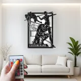 Insegna in metallo personalizzata per atletica | Arte murale LED per atleti | Regalo personalizzato per corridori, saltatori e lanciatori | Decorazione per palestra e casa