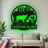 Cartel LED de Animales de Granja Personalizado | Decoración Mural de Metal Personalizada | Decoración Rústica de Establo para Regalo de Granja