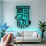 Cartel de metal LED personalizado de vaquero de rodeo decoración occidental regalo para él decoración rústica de cueva de hombre o bar