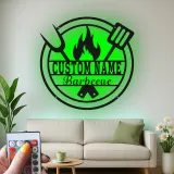 Insegna in metallo personalizzata per barbecue e luce LED regalo per maestro del grill decorazione per patio all'aperto