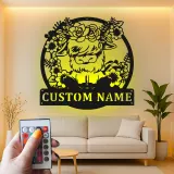 Highland Cow LED Metal Wall Art | Custom Name Sign | Floral Farmhouse Decor for Nursery & Salons | Gift for Cow Lovers