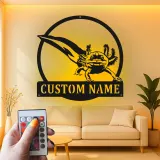 Insegna in metallo personalizzata con Axolotl e luce LED regalo unico per amanti degli anfibi decorazione per camera da letto o ufficio