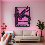 Insegna in metallo personalizzata con luce LED per wrestler, regalo per fan del wrestling, decorazione per sala giochi o sportiva