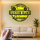 Personalized Supercar Metal Sign | Custom LED Garage Wall Art | Car Enthusiast Gift | Modern Man Cave Decor