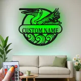 Custom Pelican LED Metal Sign | Personalized Coastal Wall Art | Beach House Decor | Nautical Family Gift
