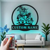 Custom Farmhouse Chicken Led Light Metal Wall Art Personalized Gift for Farmers Rustic Kitchen or Barn Decor