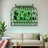 Insegna in metallo per serra personalizzata | Regalo LED per giardiniera per nonna | Arte da parete personalizzata per amanti delle piante | Arredo farmhouse moderno
