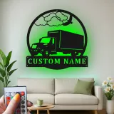 Insegna in metallo LED personalizzata per camion, regalo per camionisti, decorazione per garage per appassionati di camion 1