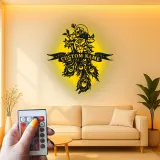 Custom Peacock Led Light Metal Wall Art Personalized Gift for Couples Elegant Living Room Decor