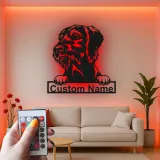Cartel de metal LED personalizado para perros, regalo para dueños de mascotas, decoración para la sala de estar para amantes de los perros 2
