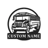 Cartel de metal LED personalizado de autobús escolar, regalo para conductores de autobús, decoración para aula u oficina