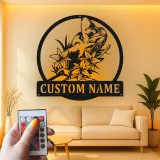 Insegna in Metallo LED Personalizzata a Tema Camaleonte - Regalo Unico per Amanti dei Rettili per Decorare la Camera o il Soggiorno 2