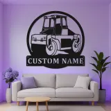 Señal LED de rodillo de carretera | Arte de vehículo de construcción personalizado | Decoración de equipo pesado personalizada para regalo de operador o man cave