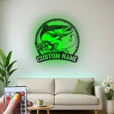 Panneau de pêche personnalisé avec LED | Décoration murale en métal sur mesure | Déco de maison de lac et salle de loisirs | Cadeau pour pêcheur