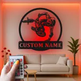 Personalisiertes BMX Radfahrer LED-beleuchtetes Metallschild Geschenk für BMX-Enthusiasten Teenager Schlafzimmer oder Spielzimmer Dekor