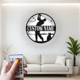 Personalized Golfer Metal Sign | LED Lighted Golf Wall Art | Custom Name Decor for Man Cave & Office Gift
