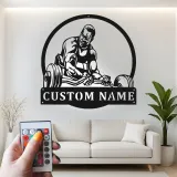 Décoration murale en métal LED personnalisée pour motivation de fitness