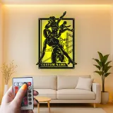 Cartel LED de atleta de obstáculos | Arte mural de metal personalizado | Decoración personalizada con nombre de corredor | Regalo para ella