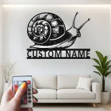 Custom Snail LED Metal Sign | Personalized Gardener Gift | Realistic Patio Wall Art | Outdoor Nature Decor
