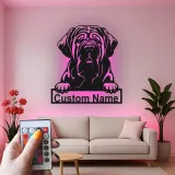 Custom Mastiff Led Light Metal Wall Art Personalized Dog Lover Gift Living Room Pet Decor 5