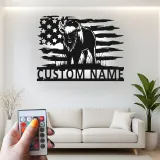 Insegna in metallo LED Bisonte Americano Personalizzata Regalo Patriottico Decorazione Rustica per Amanti della Fauna
