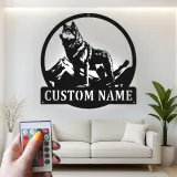 Personalisierte Wolf Berg LED Licht Metall-Wandkunst Geschenk für Naturliebhaber Rustikale Kabinendekoration
