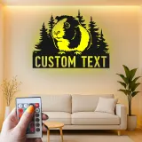 Insegna LED personalizzata con porcellino d’India | Arte murale in metallo personalizzata | Regalo per amanti degli animali per cameretta e nursery | Targa con nome dell’animale
