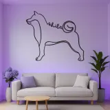 Shiba Inu LED-Wandkunst | Individuelle Metall-Silhouette eines Hundes | Minimalistisches Japandi-Hausdekor Geschenk für Tierliebhaber