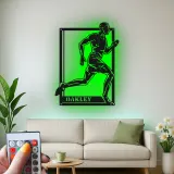 Cartel de metal personalizado para corredor | Decoración mural retroiluminada con LED para gimnasio y hogar | Regalo de maratón para atleta | Decoración deportiva moderna
