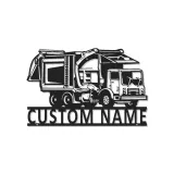 Custom Garbage Truck LED Sign | Personalized Metal Wall Art | Waste Management Driver Gift | Industrial Man Cave Decor