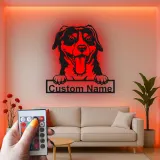 Cartel de metal LED personalizado para perros, regalo para amantes de mascotas, decoración de salón para mamás de perros