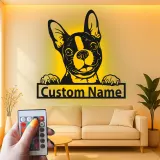 Custom LED Dog Sign | Personalized Metal Pet Wall Art | Light Up Puppy Memorial Decor | Unique Dog Lover Gift