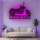Cartel de metal LED personalizado para motocicletas, regalo para entusiastas de las motos, decoración para garaje o man cave