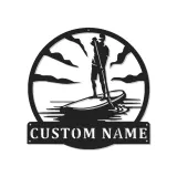 Insegna in metallo LED per Paddle Board | Insegna SUP personalizzata | Decorazione costiera su misura per casa al mare e casa al lago
