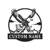 Custom Eagle Led Light Metal Wall Art Personalized Gift for Nature Lovers Office or Living Room Decor