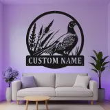 Insegna in Metallo Pheasant | Regalo Personalizzato per Cacciatori con Insegna LED con Nome | Decorazione per Cabina & Lodge