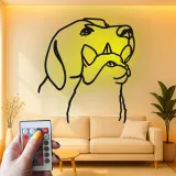 Cartel de metal personalizado con silueta de perro y gato y luz LED, regalo para amantes de mascotas, decoración para salón u oficina