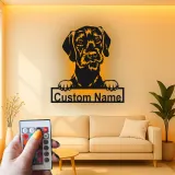 Cartel de metal LED personalizado de raza de perro, regalo para amantes de mascotas, decoración para sala de estar o entrada