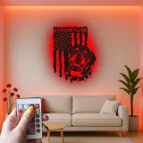 Rottweiler Metal Wall Art | Personalized LED Name Sign | Patriotic American Flag Decor | Custom Dog Lover Gift